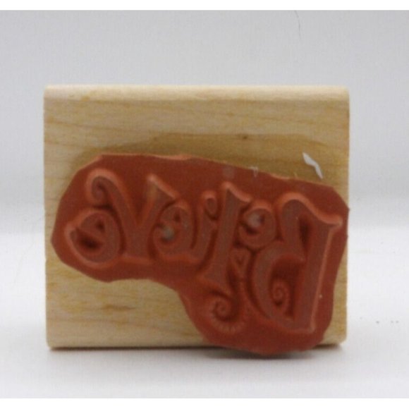 Stamp "Believe" Stampin' Up! ©1997 2" x 1 3/4" - Picture 2 of 4